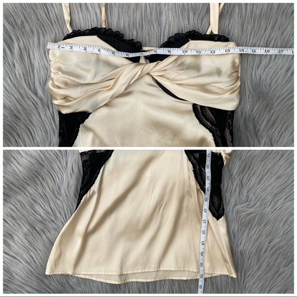 VTG Y2K Bebe Champagne Corset Top & Mini Skirt Set XS/2 - Picture 7 of 11